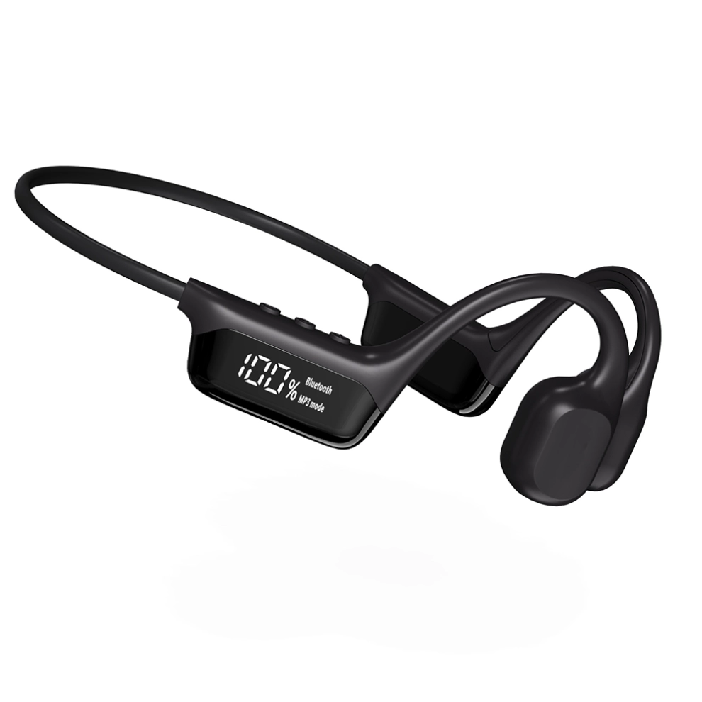 Synccrib™ BoneSync Pro - IPX8 Waterproof Bone Conduction Headphones with Built-in 32GB MP3 Player & LED Power Display